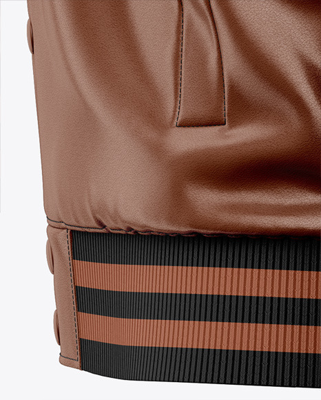 Iconic American Leather Varsity Jacket Mockup