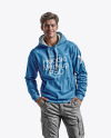 A Man in a Hoodie and Pants with pockets Mockup