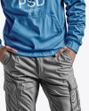 A Man in a Hoodie and Pants with pockets Mockup
