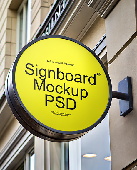 Round Signboard Mockup