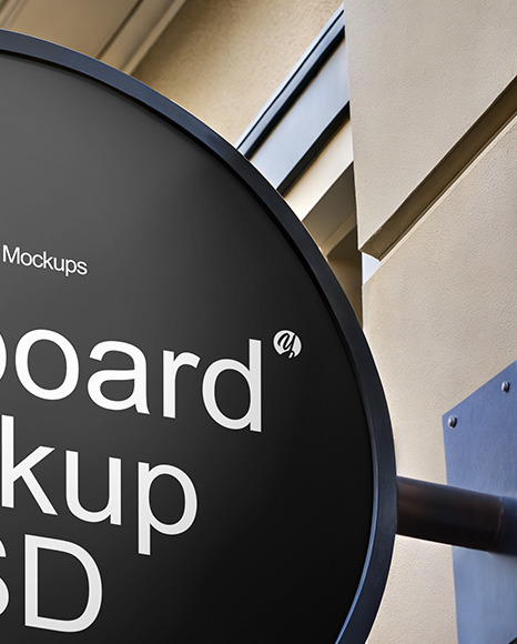 Round Signboard Mockup