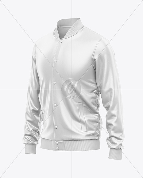 Iconic American Leather Varsity Jacket Mockup