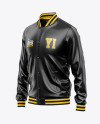 Iconic American Leather Varsity Jacket Mockup