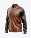 Iconic American Leather Varsity Jacket Mockup