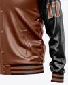 Iconic American Leather Varsity Jacket Mockup