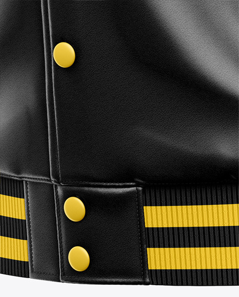 Iconic American Leather Varsity Jacket Mockup