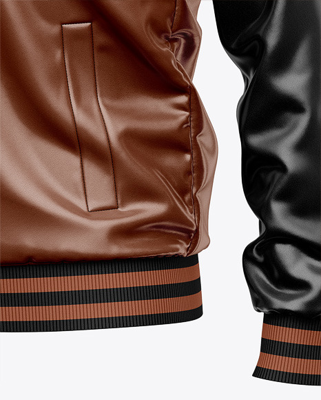 Iconic American Leather Varsity Jacket Mockup