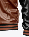 Iconic American Leather Varsity Jacket Mockup