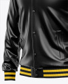 Iconic American Leather Varsity Jacket Mockup