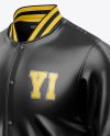 Iconic American Leather Varsity Jacket Mockup