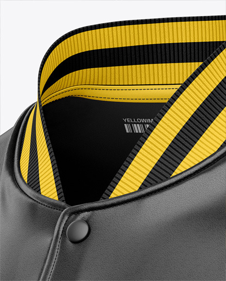 Iconic American Leather Varsity Jacket Mockup