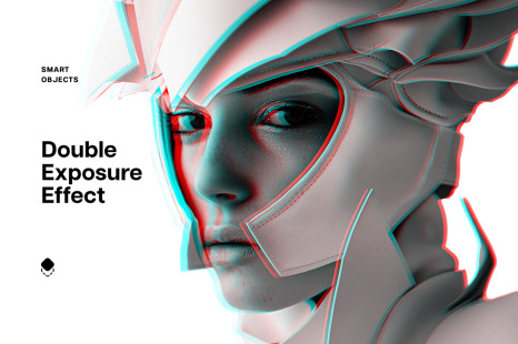 Digital Double Exposure Photo Effect - Anaglyph