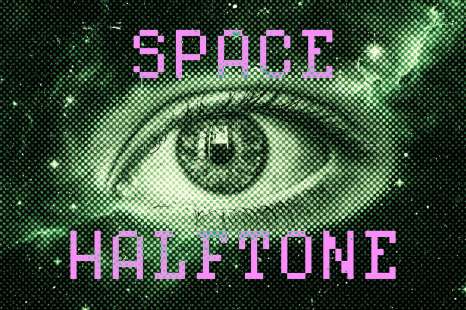 Space Halftone Photo Effect - Risograph