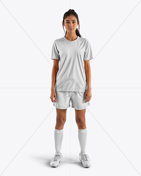 Young Latina Woman Wearing a Full Soccer Kit Mockup