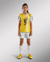 Young Latina Woman Wearing a Full Soccer Kit Mockup