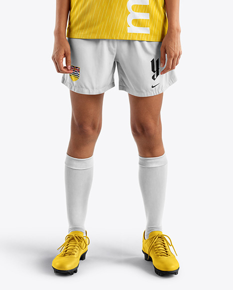 Young Latina Woman Wearing a Full Soccer Kit Mockup