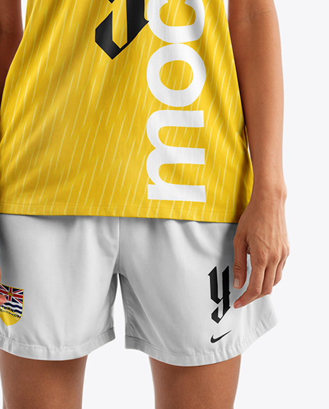 Young Latina Woman Wearing a Full Soccer Kit Mockup