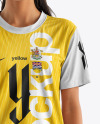 Young Latina Woman Wearing a Full Soccer Kit Mockup