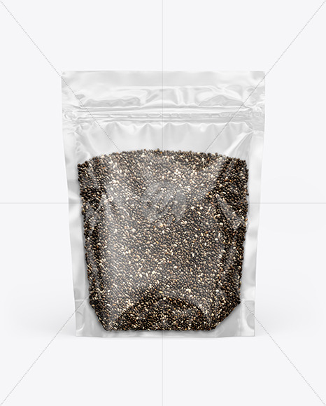 Transparent Pouch with Chia Seeds Mockup