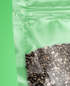 Transparent Pouch with Chia Seeds Mockup