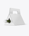 Triangular Box with Wine Bottle Mockup