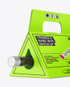 Triangular Box with Wine Bottle Mockup