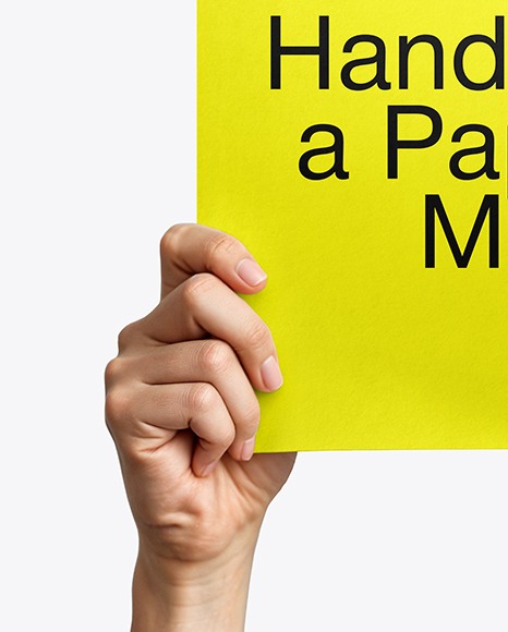 Two Hands Holding a Paper Sign Mockup