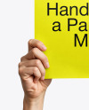 Two Hands Holding a Paper Sign Mockup
