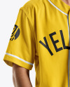 A Man Wearing a Baseball Jersey and Jeans Mockup