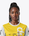 An Afro-American Woman Wearing a Full Soccer Kit Mockup