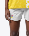 An Afro-American Woman Wearing a Full Soccer Kit Mockup