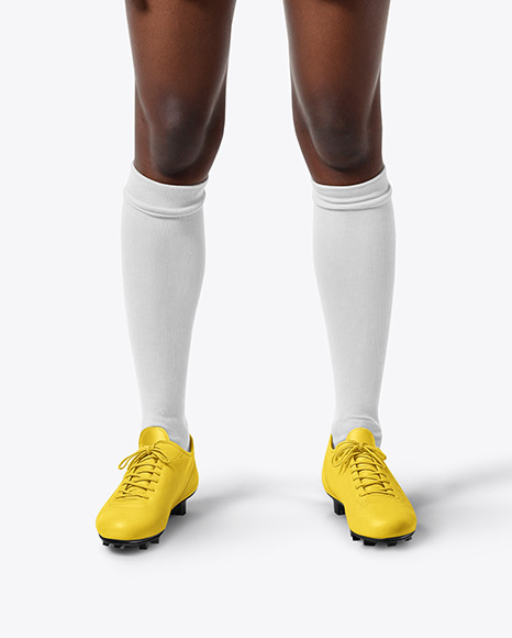 An Afro-American Woman Wearing a Full Soccer Kit Mockup