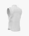 Glossy Quilted Vest Mockup - Back Half Side View