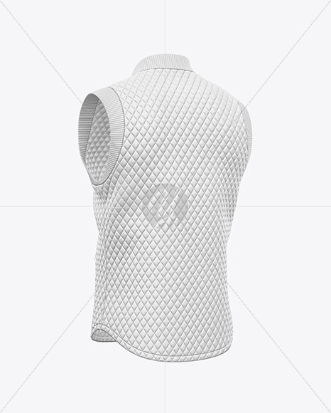 Matte Quilted Vest Mockup - Back Half Side View