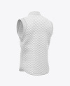Matte Quilted Vest Mockup - Back Half Side View