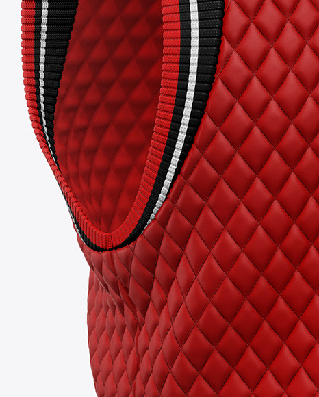 Matte Quilted Vest Mockup - Back Half Side View