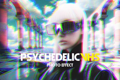 Psychedelic VHS Photo Effect - Glitched