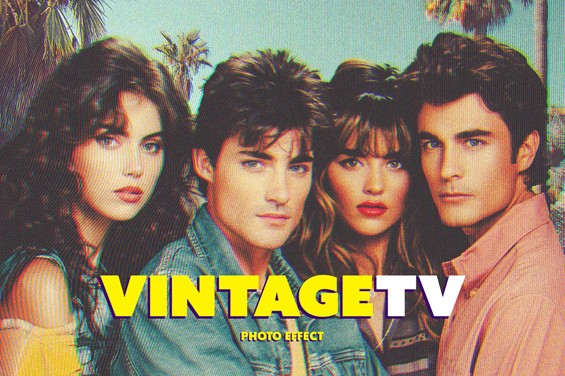 Vintage TV Photo Effect Vintage TV Photo Effect