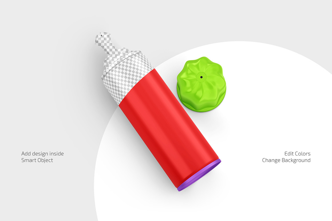 Whipped Cream Bottle Can Mockup Set Whipped Cream Bottle Can Mockup Set