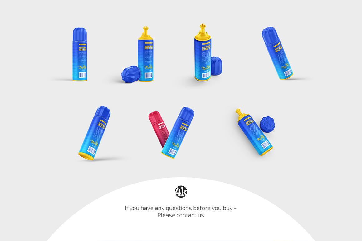 Whipped Cream Bottle Can Mockup Set Whipped Cream Bottle Can Mockup Set