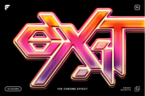 Y2K Chrome Effect - Glowing