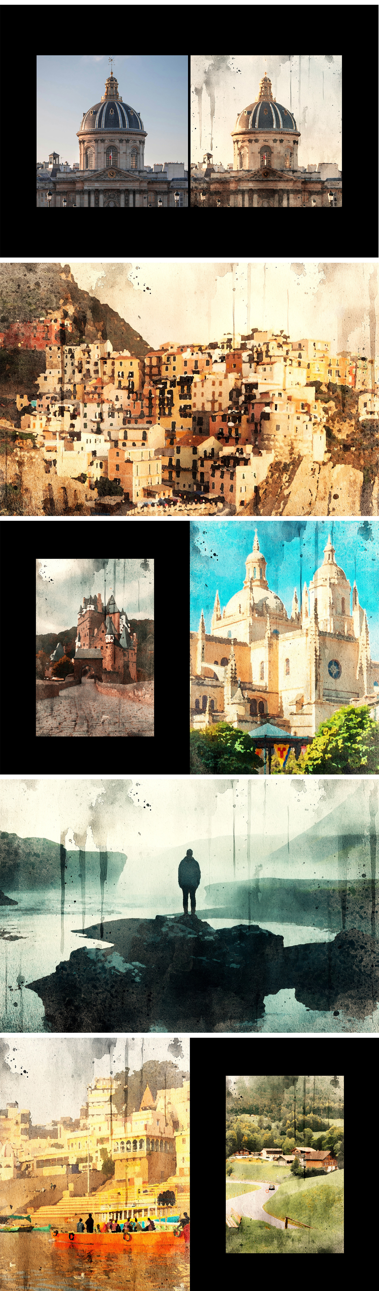 Watercolor Printing Photo Effect Watercolor Printing Photo Effect