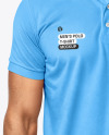 A Man Wearing a Polo Shirt and Jeans Mockup