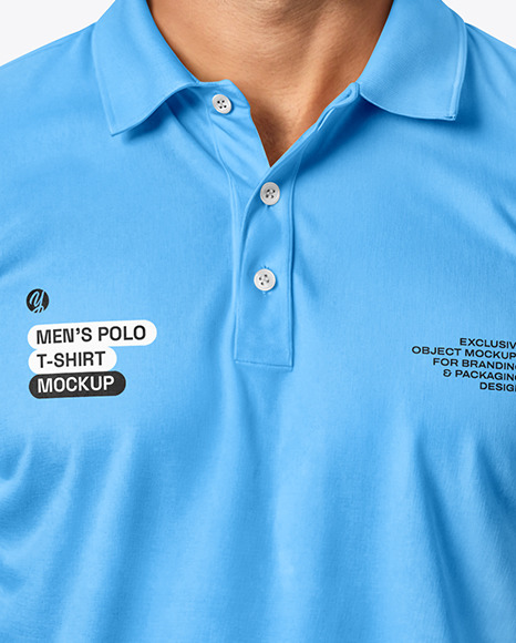 A Man Wearing a Polo Shirt and Jeans Mockup