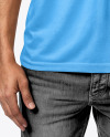 A Man Wearing a Polo Shirt and Jeans Mockup