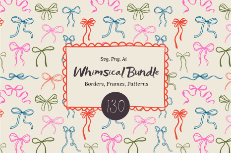 Whimsical Bow Frames & Patterns - Lined