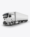 Semi Trailer Truck Mockup - Half Side View
