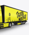 Semi Trailer Truck Mockup - Half Side View