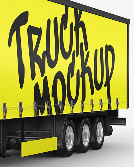 Semi Trailer Truck Mockup - Half Side View
