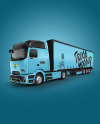 Semi Trailer Truck Mockup - Half Side View